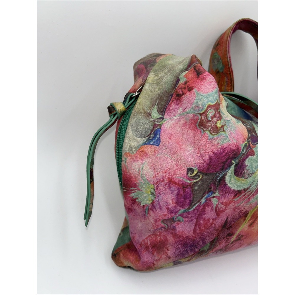 HTF HOBO International Summer Garden Painted Leather Slouchy Shoulder & Dust Bag - Picture 4 of 9